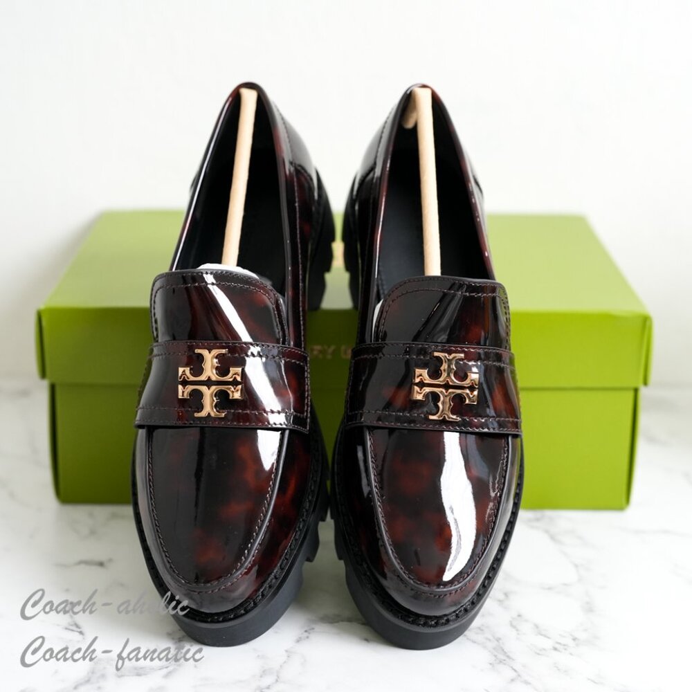 NIB Tory Burch Everly Leather Mini Chunky Loafer Flat Cambridge Shoes Size 7.5/8 - Picture 6 of 9